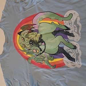 American Apparel call of Cthulhu rainbow unicorn 🦄 XL t-shirt